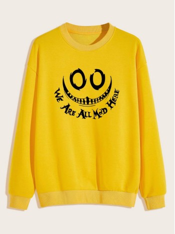 Men Slogan Graphic Drop Shoulder Sweatshirt