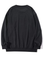 Men Contrast Top-stitching Patched Sweatshirt