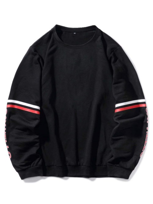 Men Striped Letter Graphic Sweatshirt