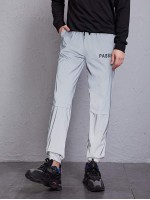 Men Letter Graphic Reflective Sweatpants