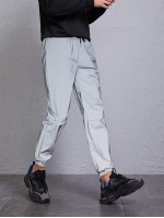 Men Letter Graphic Reflective Sweatpants