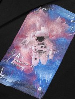 Men Astronaut & Cartoon Graphic Patched Sweatshirt