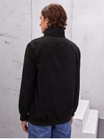 Men Corduroy Half Zipper Sweatshirt