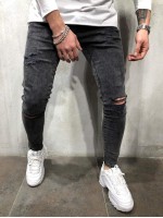 Men Ripped Detail Jeans