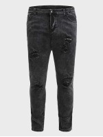 Men Ripped Detail Jeans