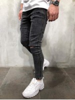 Men Ripped Detail Jeans