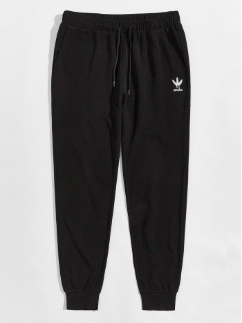 Men Drawstring Waist Letter Graphic Joggers