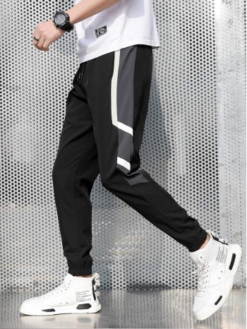 Men Slogan Graphic Drawstring Sweatpants