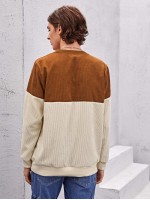 Men Two Tone Rib-Knit Sweatshirt