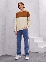 Men Two Tone Rib-Knit Sweatshirt