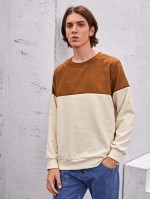 Men Two Tone Rib-Knit Sweatshirt