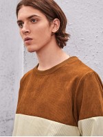 Men Two Tone Rib-Knit Sweatshirt