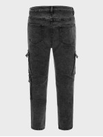 Men Ripped Flap Pockets Cargo Jeans