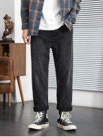 Men Straight Leg Solid Jeans