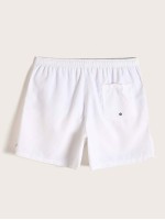 Men Drawstring Waist Swim Trunks