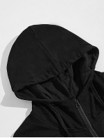 Men Contrast Panel Zip Up Hoodie & Sweatpants