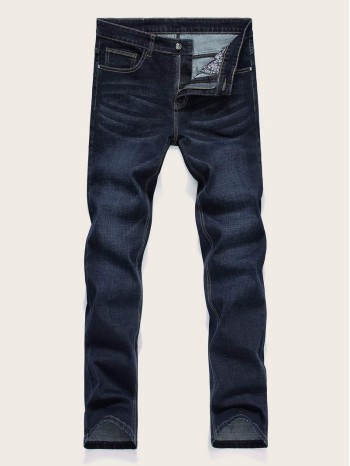 Men Button Fly Solid Jeans