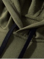 Men Cut And Sew Drawstring Hoodie