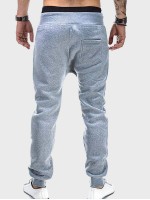 Men Zipper Drawstring Waist Sweatpants