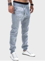 Men Zipper Drawstring Waist Sweatpants