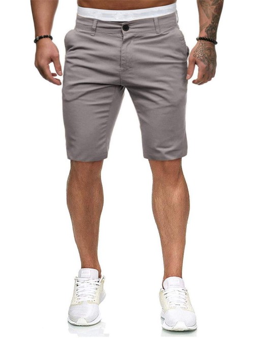 Men Solid Slant Pocket Bermuda Shorts