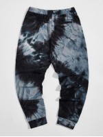 Men Drawstring Waist Tie Dye Joggers