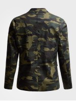 Men Single Breasted Camo Blazer & Pants Set