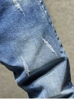 Men Cat Whiskers Washed Jeans