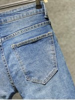 Men Cat Whiskers Washed Jeans