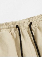 Men Drawstring Waist Cargo Pants