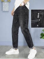 Men Washed Slant Pocket Jeans Without Belted