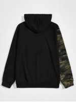 Men Camo Panel Hoodie