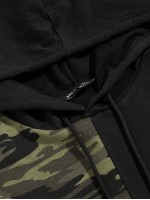 Men Camo Panel Hoodie