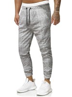 Men Drawstring Waist Plaid Pants