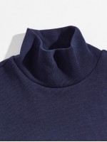 Men Color Block Stand Collar Pullover