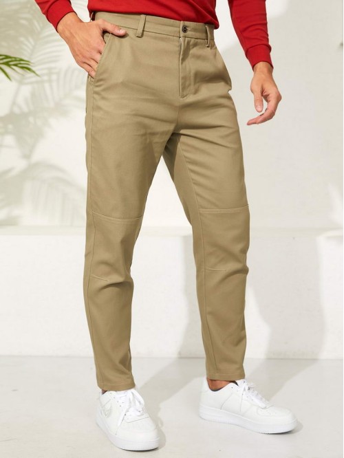 Men Solid Slant Pocket Pants