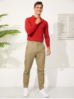 Men Solid Slant Pocket Pants