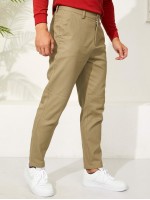 Men Solid Slant Pocket Pants