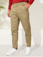 Men Solid Slant Pocket Pants