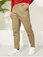 Men Solid Slant Pocket Pants