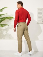 Men Solid Slant Pocket Pants