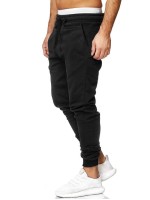 Men Solid Drawstring Waist Sweatpants