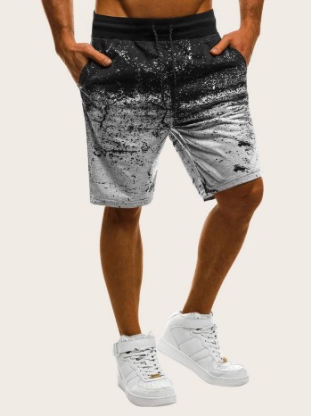 Men Contrast Ombre Drawstring Shorts