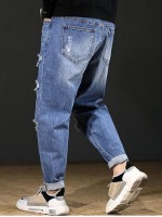 Men Ripped Pocket Detail Jeans