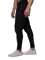 Men Side Flap Pocket Drawstring Waist Sweatpants