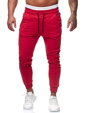 Men Colorblock Drawstring Waist Sweatpants