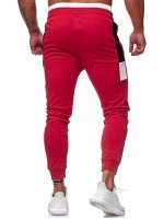 Men Colorblock Drawstring Waist Sweatpants