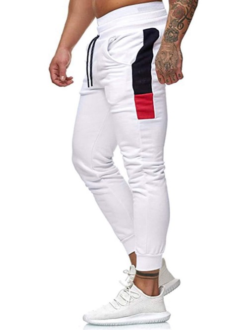 Men Colorblock Drawstring Waist Sweatpants