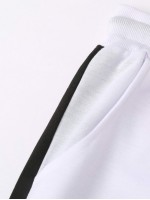 Men Colorblock Drawstring Waist Sweatpants