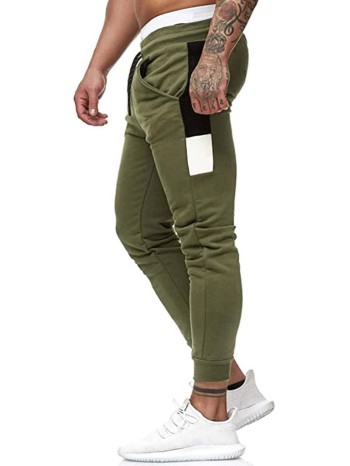 Men Colorblock Drawstring Waist Sweatpants